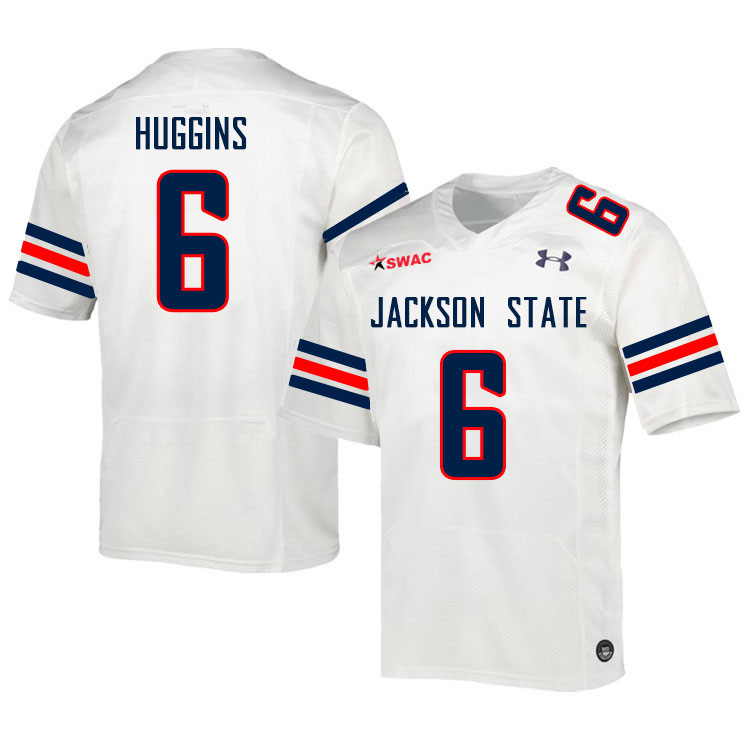 Men-Youth #6 John Huggins Jackson State Tigers 2023 College Football Jerseys Stitched-White